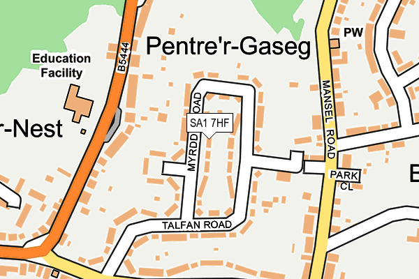 SA1 7HF map - OS OpenMap – Local (Ordnance Survey)