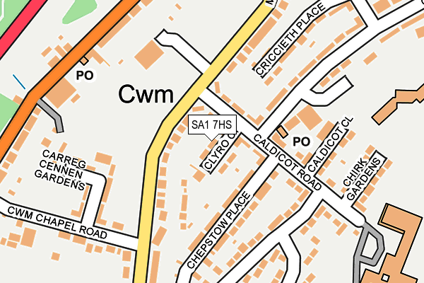 SA1 7HS map - OS OpenMap – Local (Ordnance Survey)