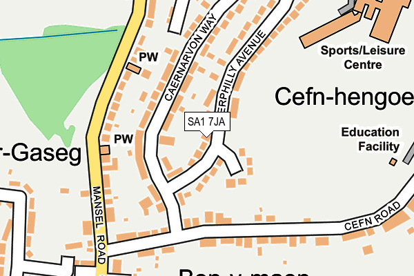 SA1 7JA map - OS OpenMap – Local (Ordnance Survey)