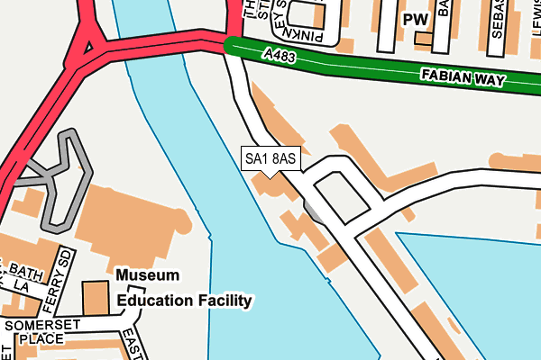 SA1 8AS map - OS OpenMap – Local (Ordnance Survey)