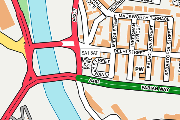 SA1 8AT map - OS OpenMap – Local (Ordnance Survey)