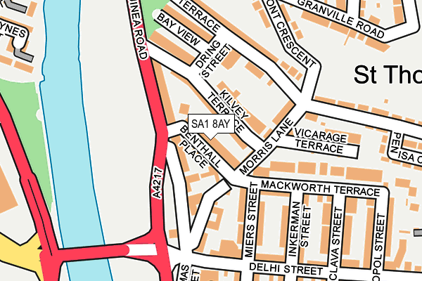 SA1 8AY map - OS OpenMap – Local (Ordnance Survey)
