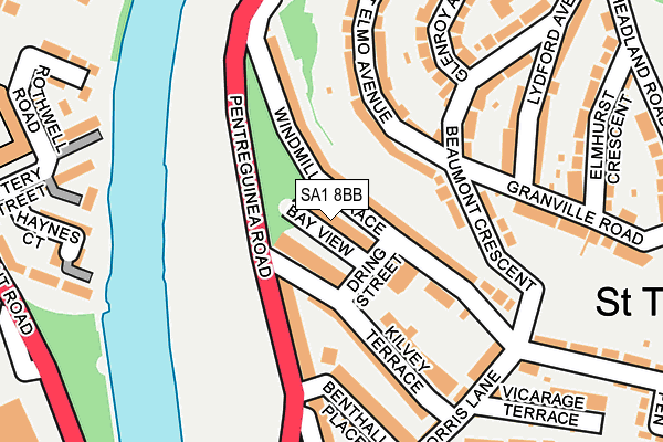 SA1 8BB map - OS OpenMap – Local (Ordnance Survey)