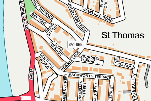 SA1 8BE map - OS OpenMap – Local (Ordnance Survey)