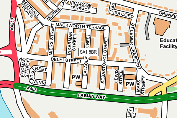 SA1 8BR map - OS OpenMap – Local (Ordnance Survey)