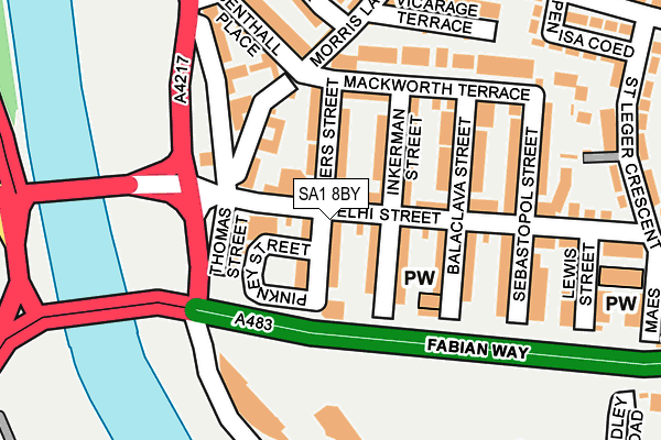 SA1 8BY map - OS OpenMap – Local (Ordnance Survey)