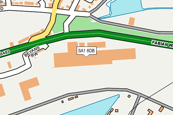 SA1 8DB map - OS OpenMap – Local (Ordnance Survey)