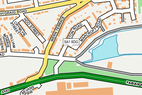 SA1 8DG map - OS OpenMap – Local (Ordnance Survey)