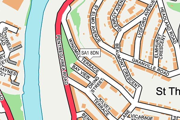 SA1 8DN map - OS OpenMap – Local (Ordnance Survey)