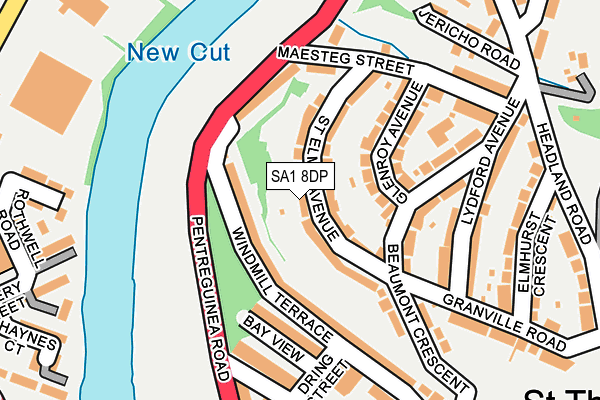 SA1 8DP map - OS OpenMap – Local (Ordnance Survey)