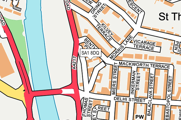 SA1 8DQ map - OS OpenMap – Local (Ordnance Survey)