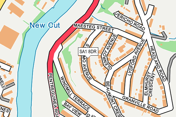 SA1 8DR map - OS OpenMap – Local (Ordnance Survey)