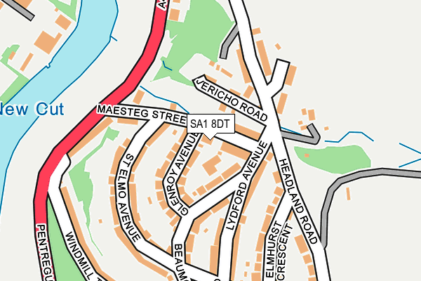 SA1 8DT map - OS OpenMap – Local (Ordnance Survey)