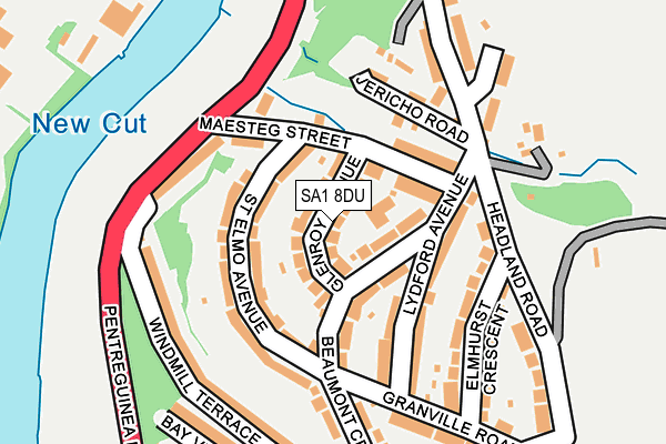 SA1 8DU map - OS OpenMap – Local (Ordnance Survey)