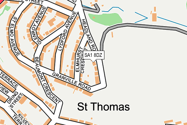 SA1 8DZ map - OS OpenMap – Local (Ordnance Survey)