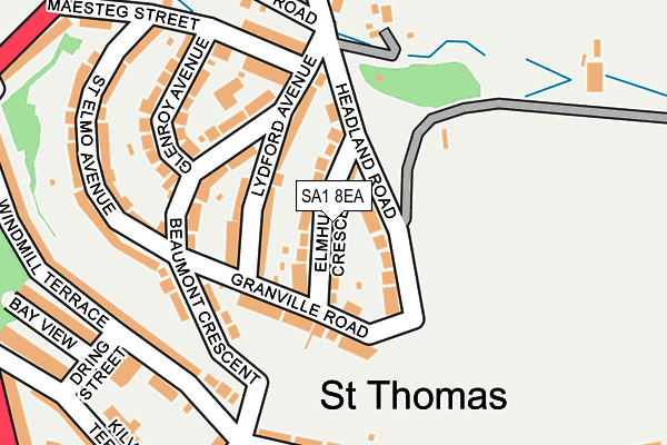 SA1 8EA map - OS OpenMap – Local (Ordnance Survey)