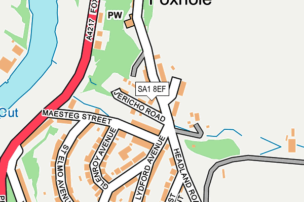 SA1 8EF map - OS OpenMap – Local (Ordnance Survey)