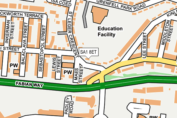 SA1 8ET map - OS OpenMap – Local (Ordnance Survey)