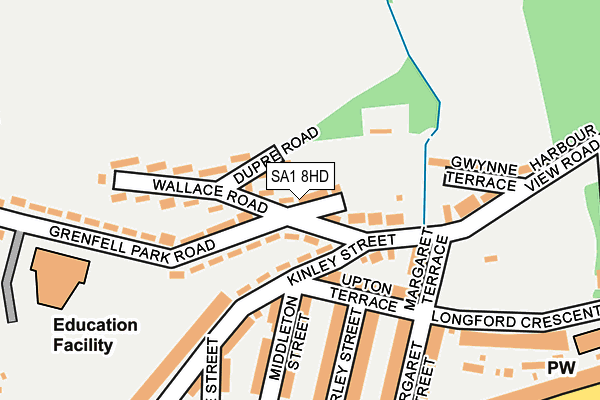 SA1 8HD map - OS OpenMap – Local (Ordnance Survey)