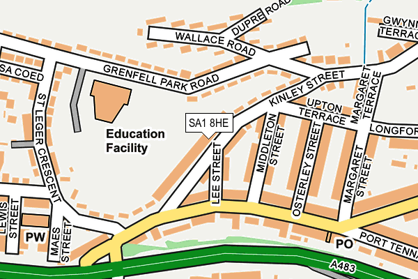 SA1 8HE map - OS OpenMap – Local (Ordnance Survey)