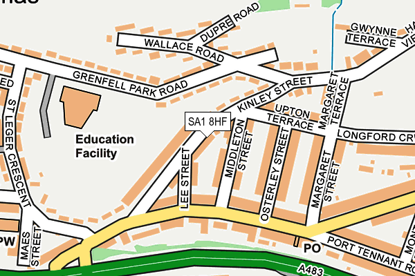 SA1 8HF map - OS OpenMap – Local (Ordnance Survey)