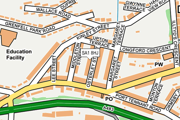 SA1 8HJ map - OS OpenMap – Local (Ordnance Survey)