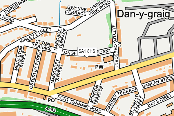 SA1 8HS map - OS OpenMap – Local (Ordnance Survey)