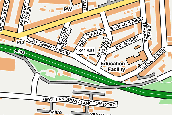 SA1 8JU map - OS OpenMap – Local (Ordnance Survey)