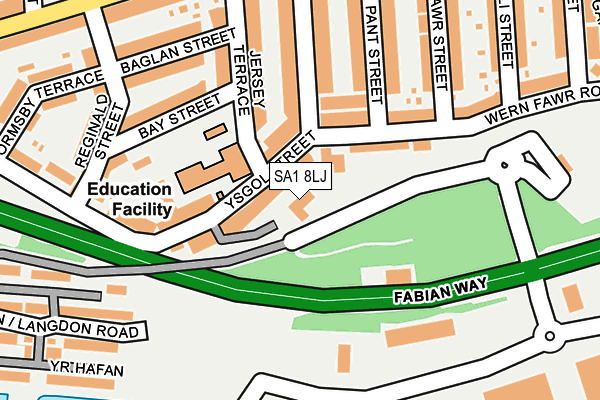 SA1 8LJ map - OS OpenMap – Local (Ordnance Survey)