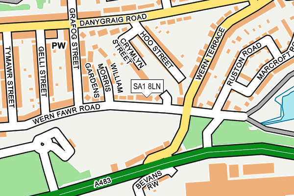 SA1 8LN map - OS OpenMap – Local (Ordnance Survey)