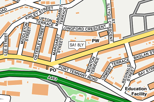 SA1 8LY map - OS OpenMap – Local (Ordnance Survey)