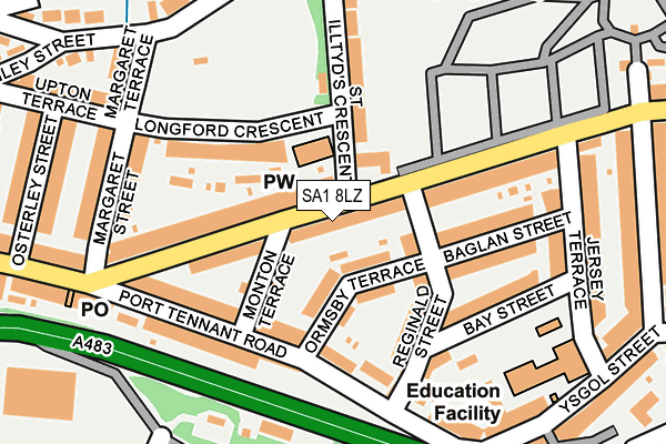 SA1 8LZ map - OS OpenMap – Local (Ordnance Survey)