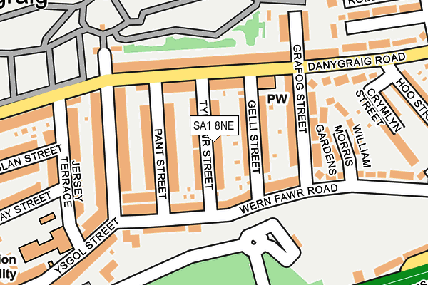 SA1 8NE map - OS OpenMap – Local (Ordnance Survey)