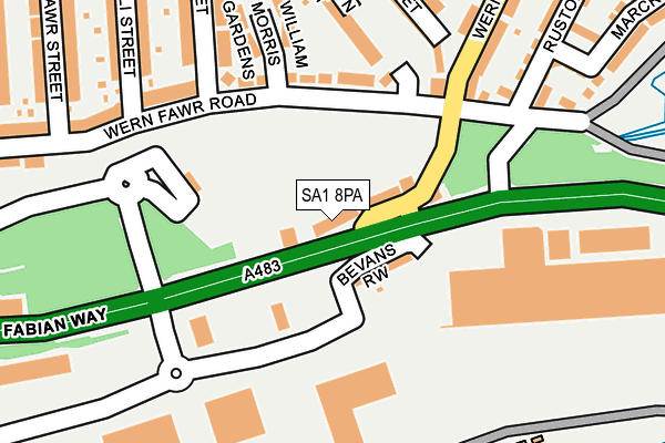 SA1 8PA map - OS OpenMap – Local (Ordnance Survey)