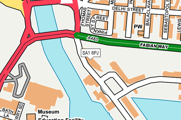 SA1 8PJ map - OS OpenMap – Local (Ordnance Survey)