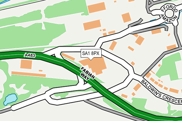 SA1 8PX map - OS OpenMap – Local (Ordnance Survey)