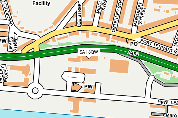 SA1 8QW map - OS OpenMap – Local (Ordnance Survey)