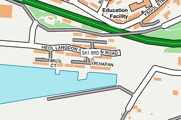 SA1 8RD map - OS OpenMap – Local (Ordnance Survey)