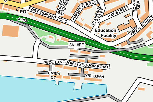 SA1 8RF map - OS OpenMap – Local (Ordnance Survey)
