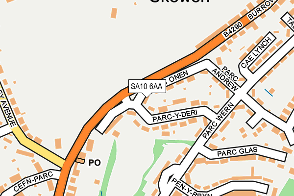 SA10 6AA map - OS OpenMap – Local (Ordnance Survey)