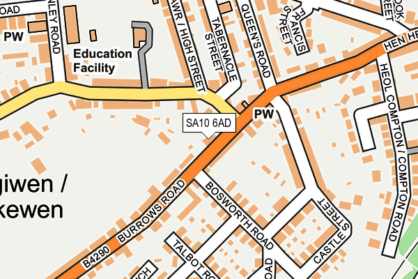 SA10 6AD map - OS OpenMap – Local (Ordnance Survey)