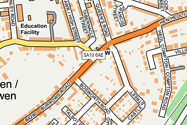 SA10 6AE map - OS OpenMap – Local (Ordnance Survey)