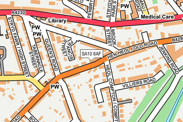 SA10 6AF map - OS OpenMap – Local (Ordnance Survey)