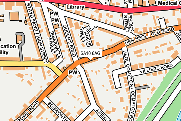 SA10 6AG map - OS OpenMap – Local (Ordnance Survey)