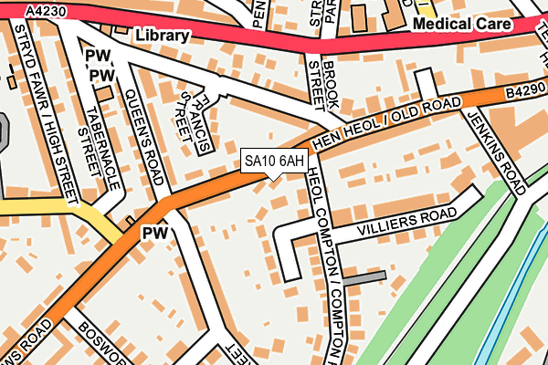 SA10 6AH map - OS OpenMap – Local (Ordnance Survey)