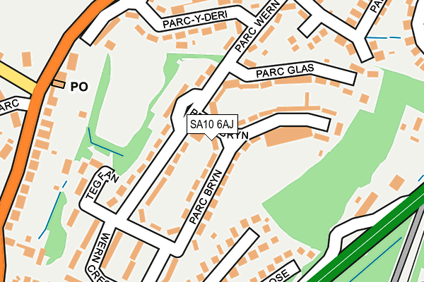 SA10 6AJ map - OS OpenMap – Local (Ordnance Survey)