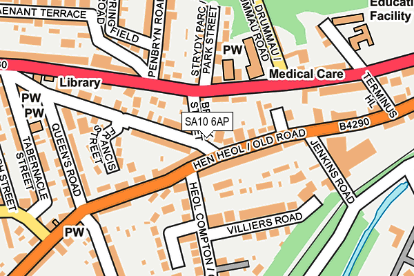 SA10 6AP map - OS OpenMap – Local (Ordnance Survey)