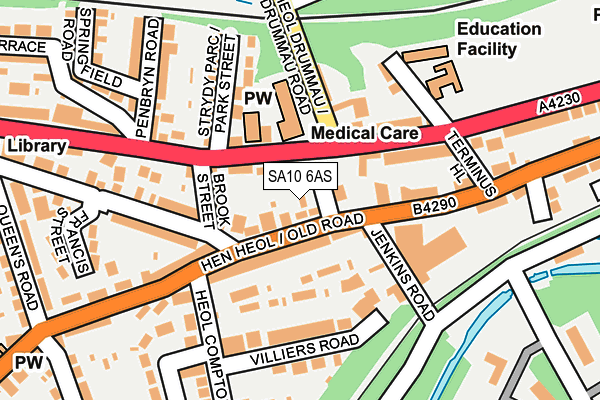 SA10 6AS map - OS OpenMap – Local (Ordnance Survey)