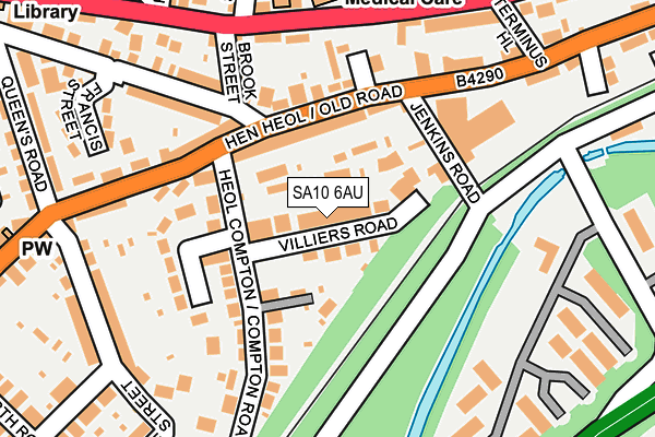 SA10 6AU map - OS OpenMap – Local (Ordnance Survey)