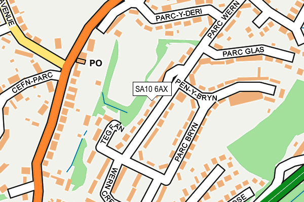 SA10 6AX map - OS OpenMap – Local (Ordnance Survey)